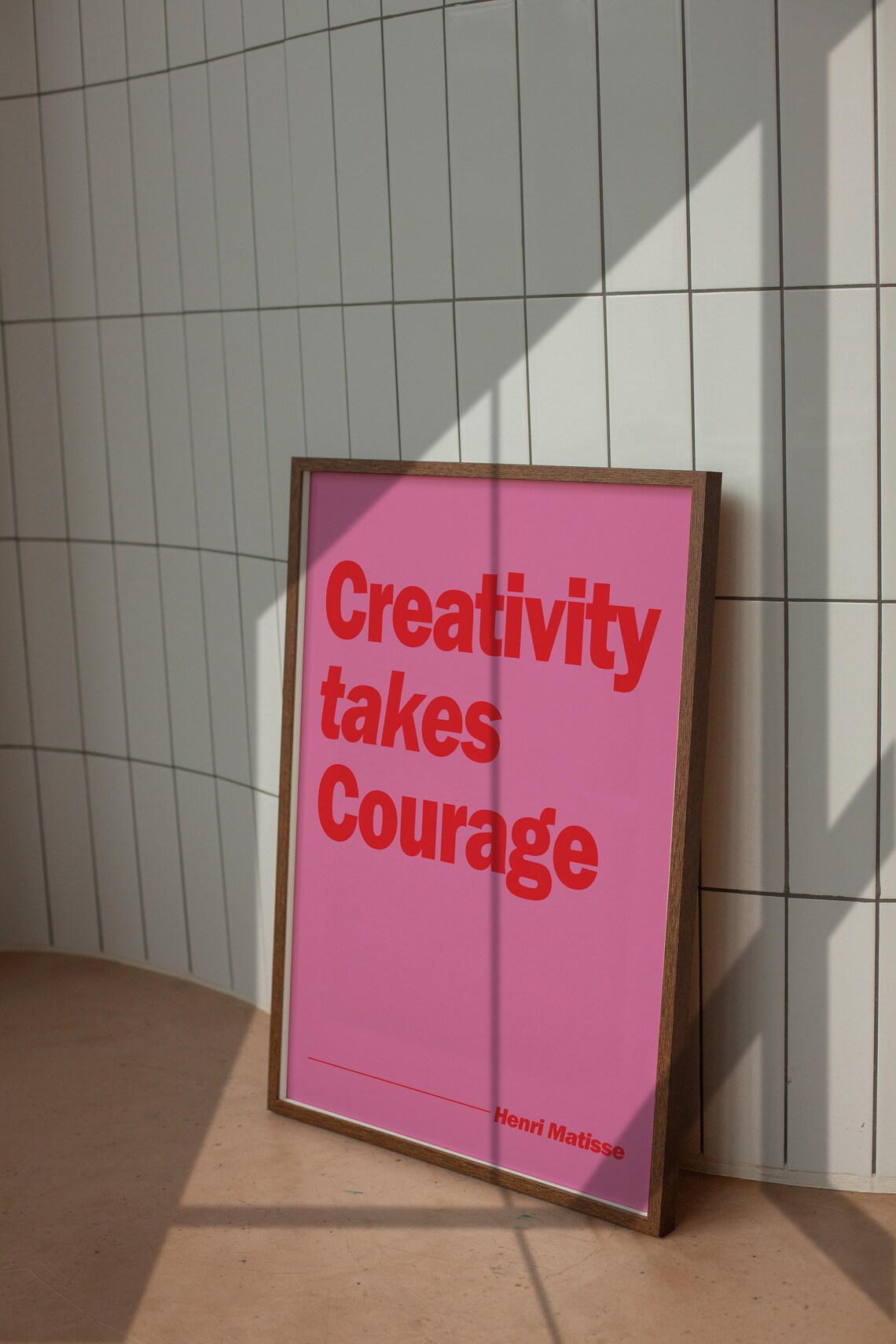 Creativity Takes Courage Henri Matisse Pink Motivational Quote Poster - Image 4