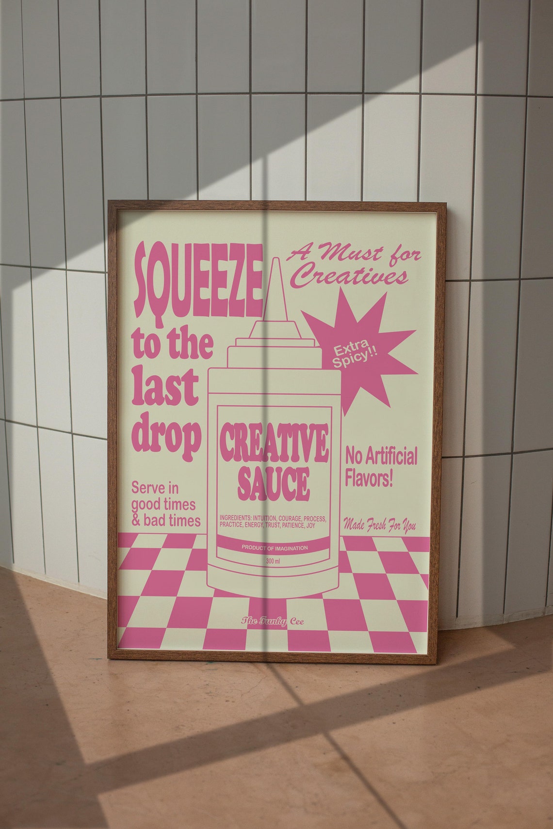 Squeeze Creative Sauce Pink Retro Condiment Ad Style Art Poster - Image 5
