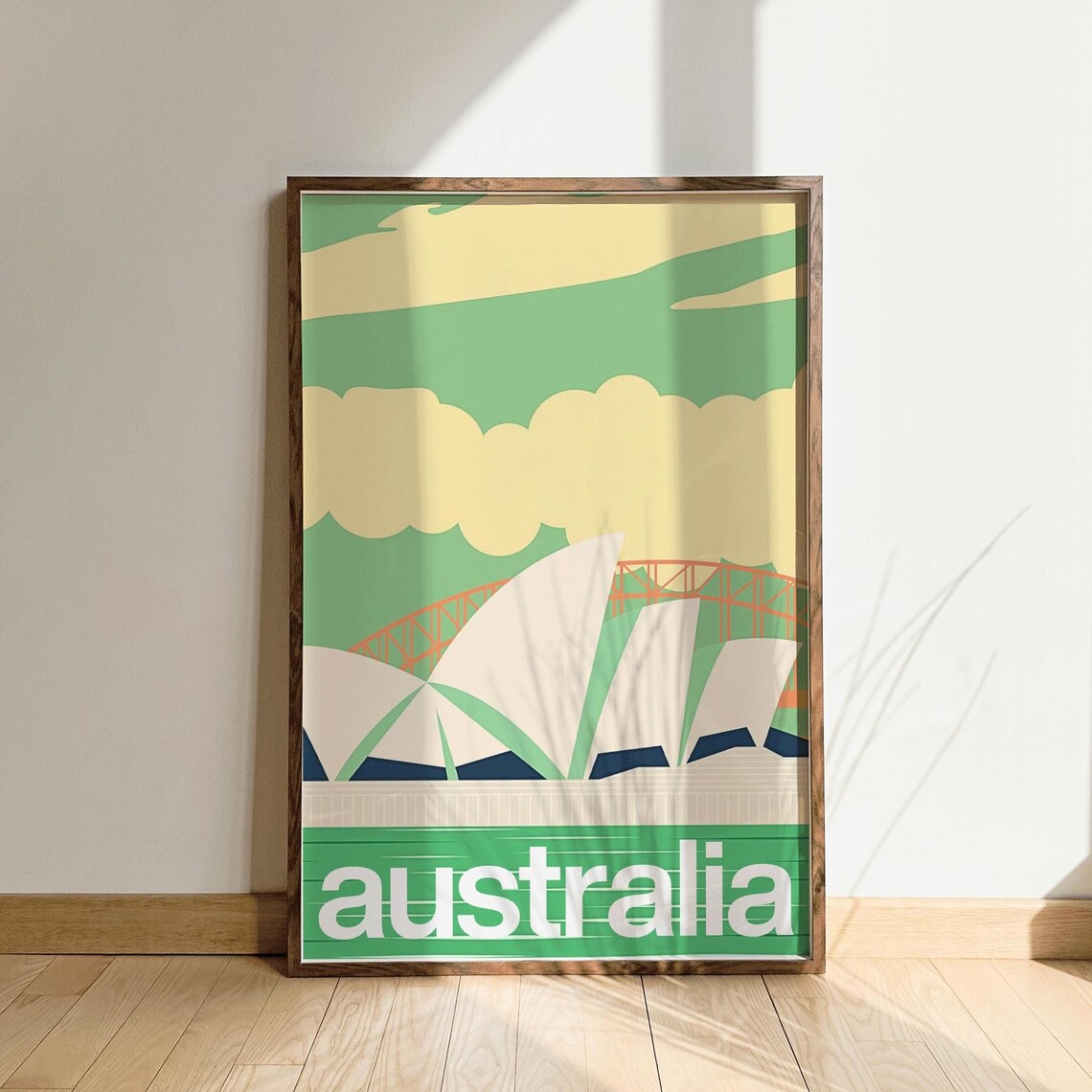 Australia Sydney Vintage Travel Poster, Retro