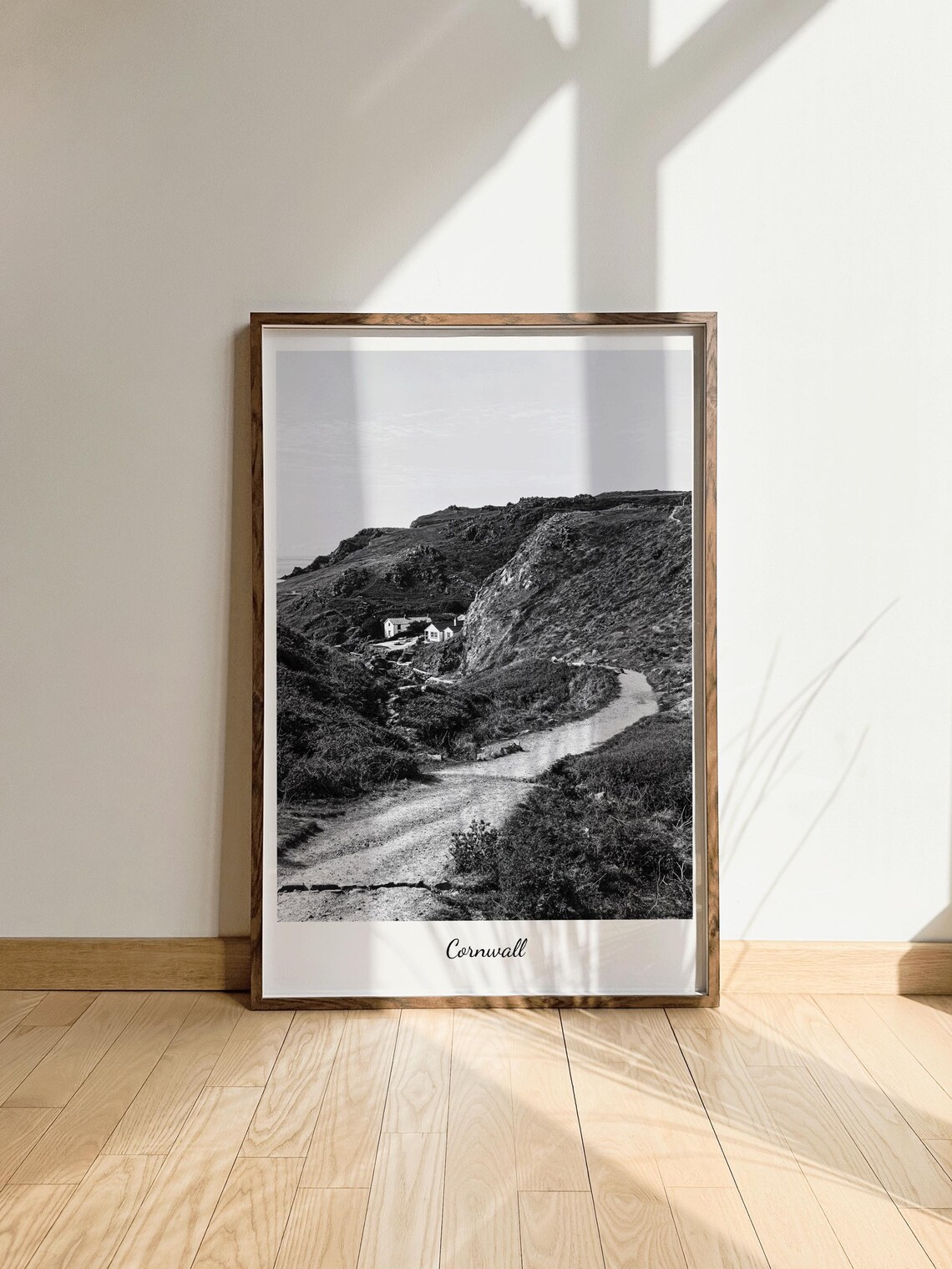 Cornwall Coastal Path, Black And White Poster - Image 3