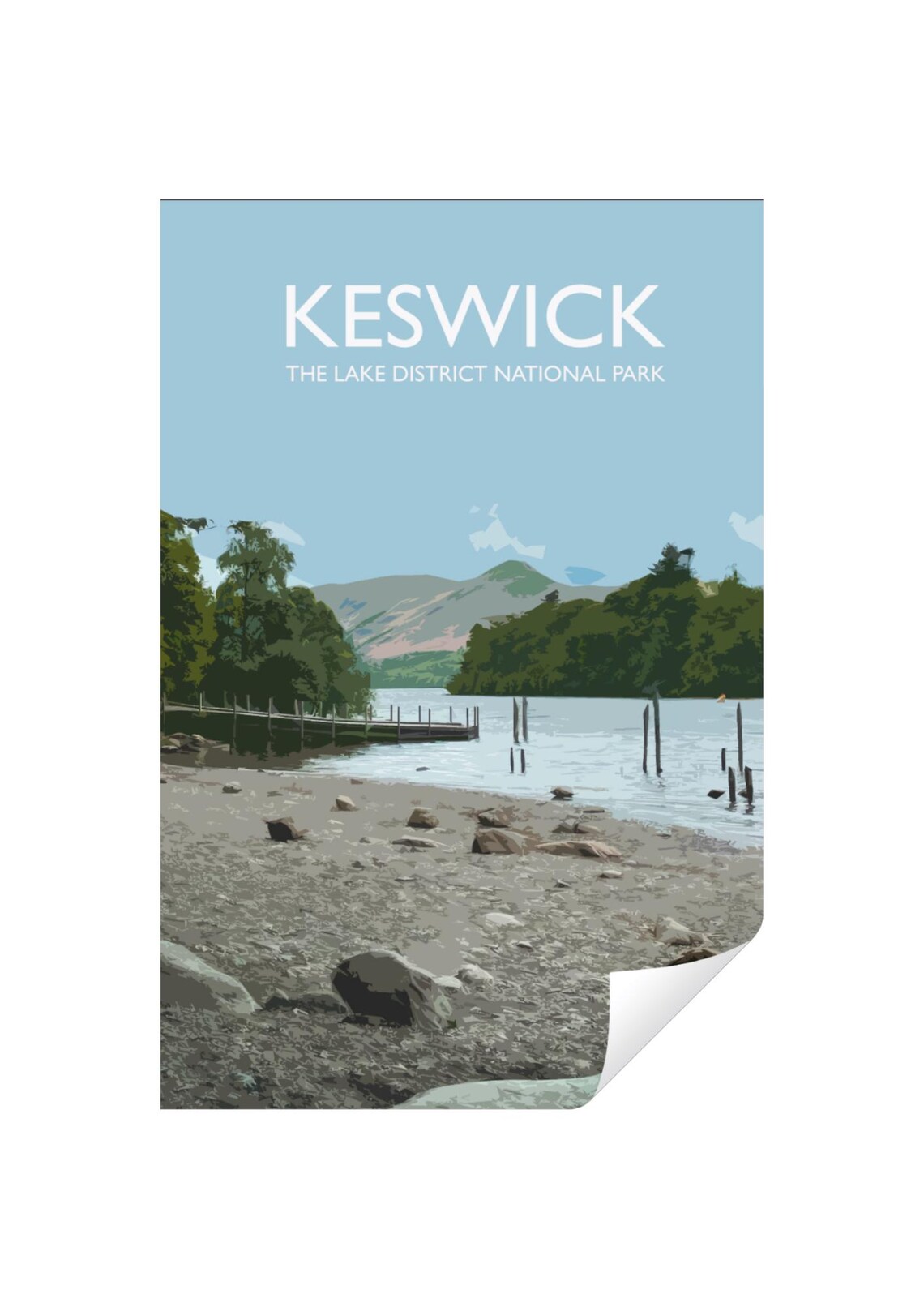 Keswick Lake District Poster, British Hiking Art Print - Image 4