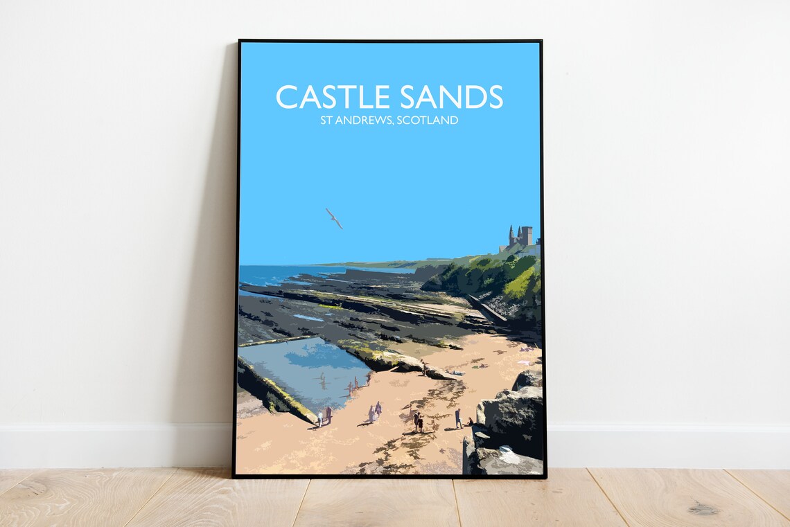 Castle Sands, St Andrews Scotland Travel Poster