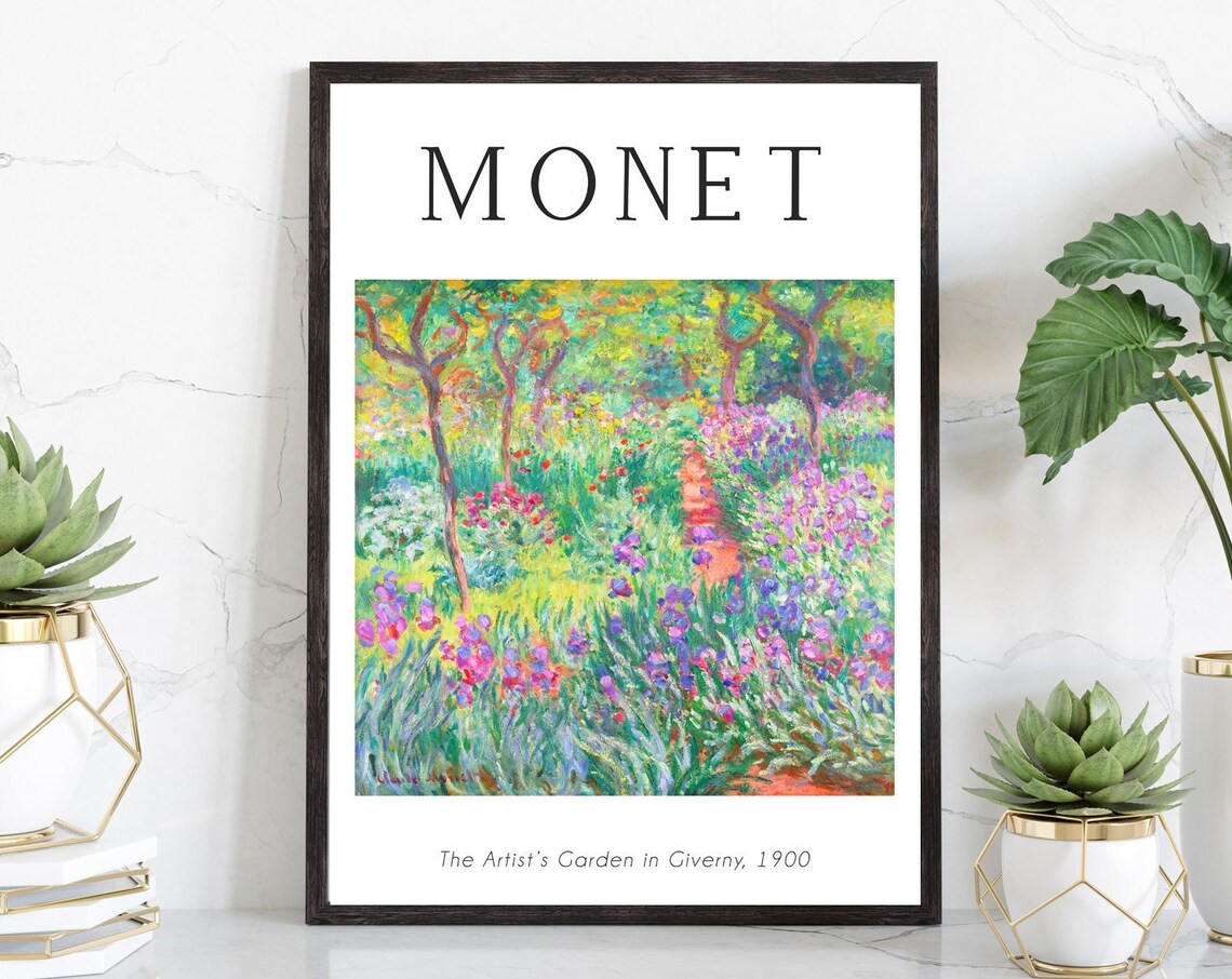 Monet The Artists Garden in Giverny 1900 Impressionist Art Print