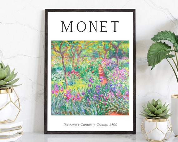 Claude Monet Poster The Artists Garden Print Vintage French Home Decor Floral