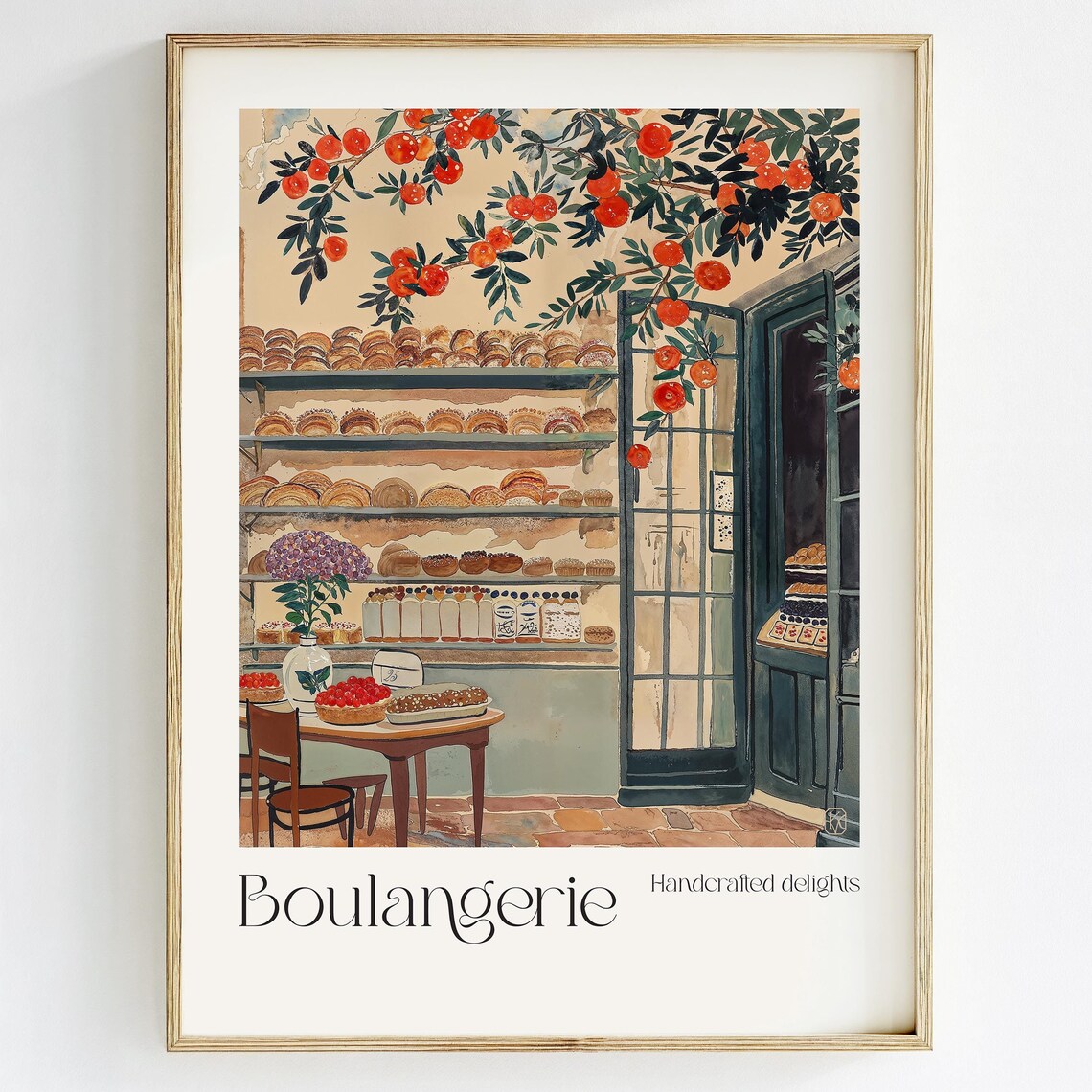 French Boulangerie Watercolor Art Print, Cafe Decor - Image 3