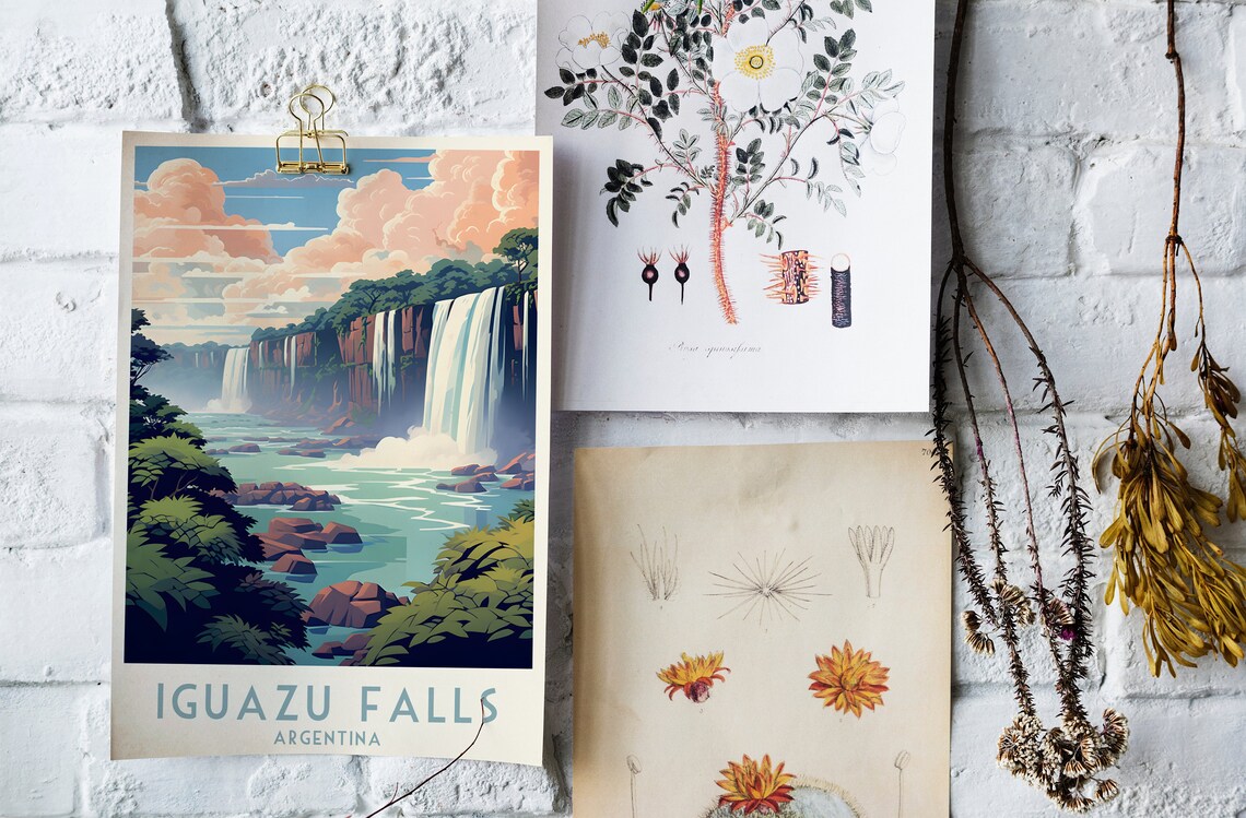 Iguazu Falls Argentina Jungle Waterfall Vintage Travel Poster - Image 4