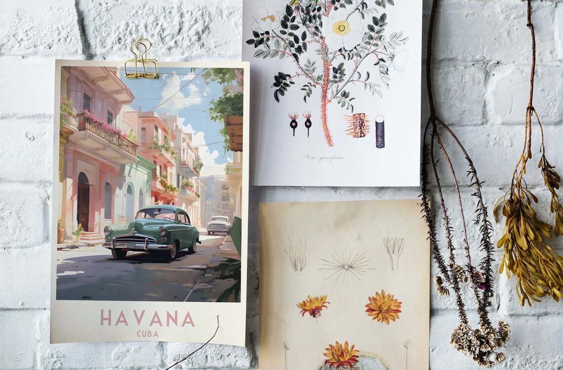 Havana Cuba Classic Car Colonial Street Vintage Travel Poster - Image 4