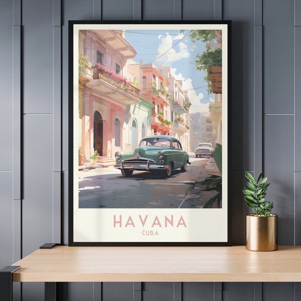 Havana Cuba Classic Car Colonial Street Vintage Travel Poster - Image 3