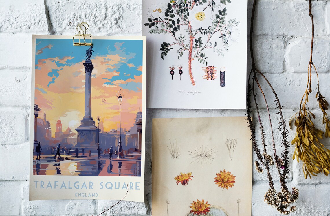 Trafalgar Square London Golden Sunrise Nelson Column Plaza Poster - Image 4
