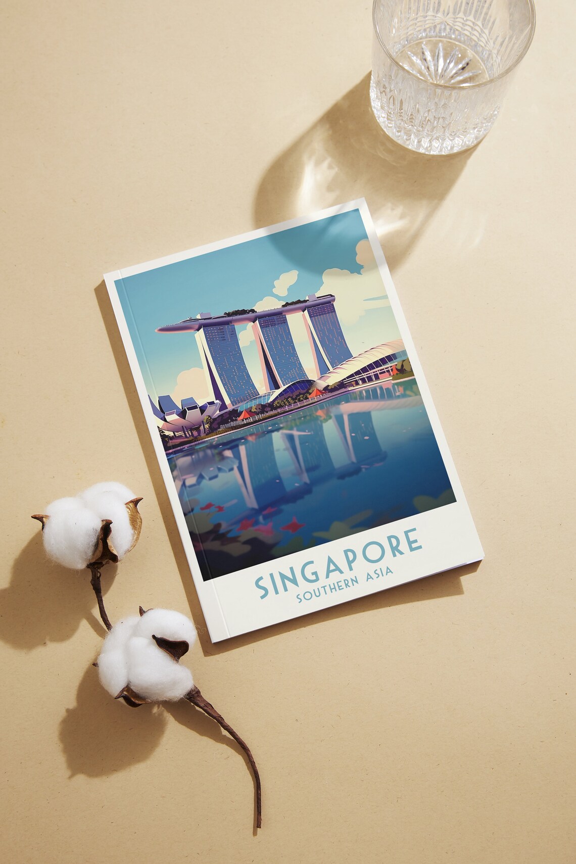 Singapore Marina Bay Sands Daytime Skyline Vintage Travel Poster - Image 2