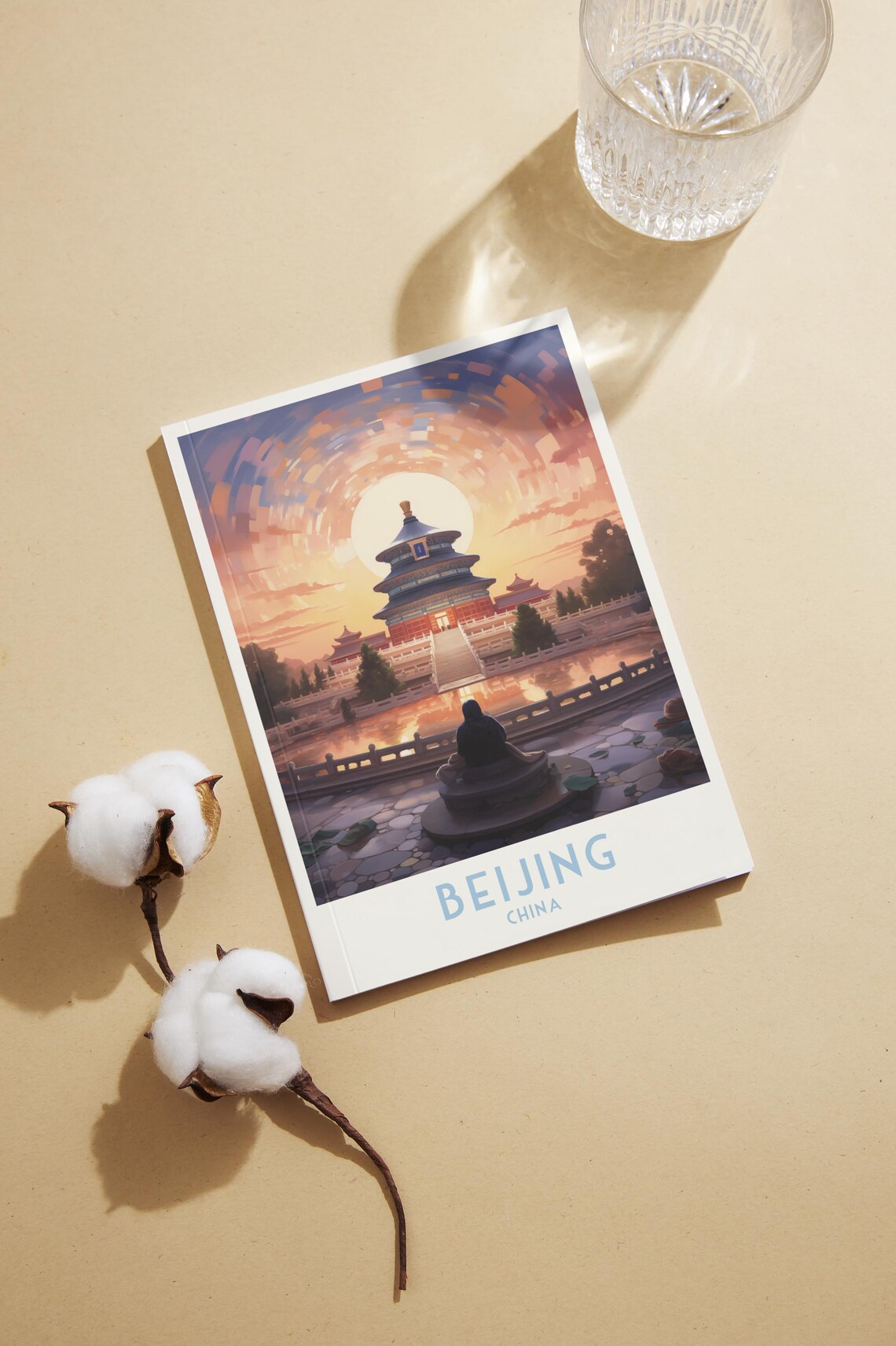 Beijing China Temple of Heaven Sunrise Silhouette Travel Poster - Image 2