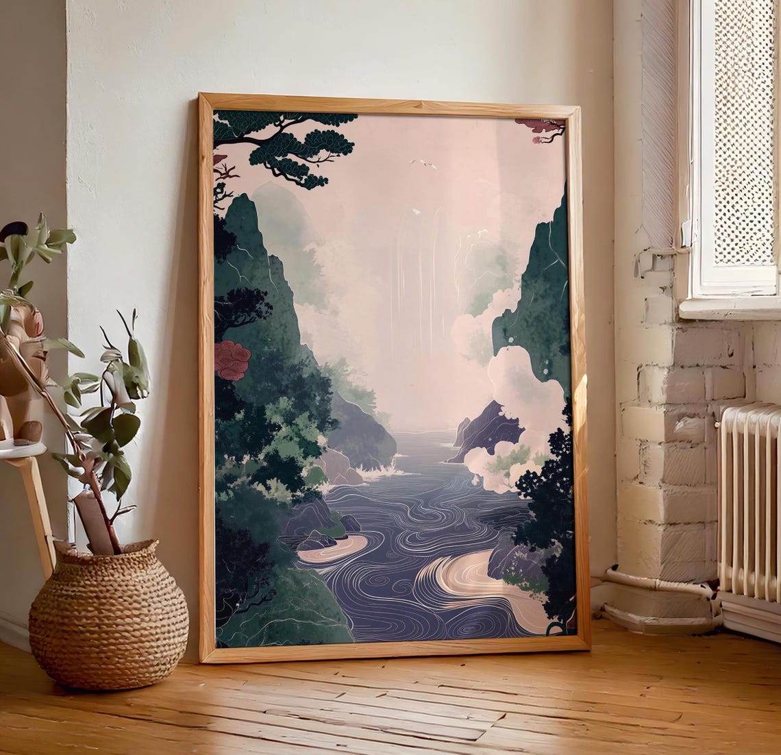 Japanese Ikigai Ukiyo E Print Waterfall Painting Poster Masculine Wall Hanging Art Traditional Japanese Artwork - Image 7