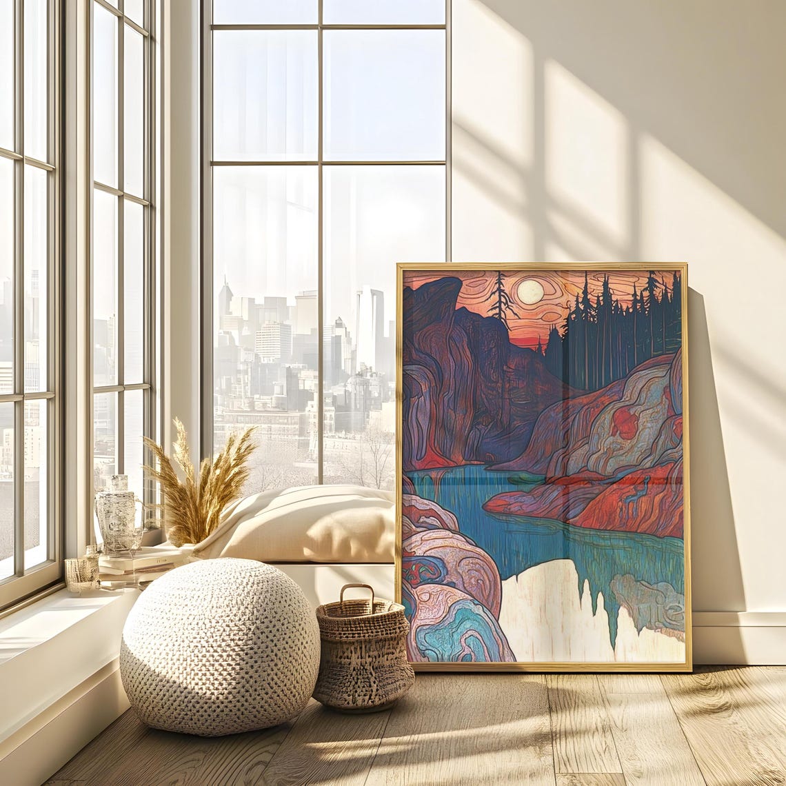 River Canyon Wall Hanging Abstract Masculine Wall Art Art Alpha Male Guy Apartment Decor Over Bed Art - Image 2