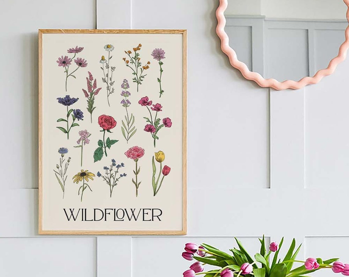 Wildflower Botanical Illustration Vintage Floral Chart Art Poster - Image 6