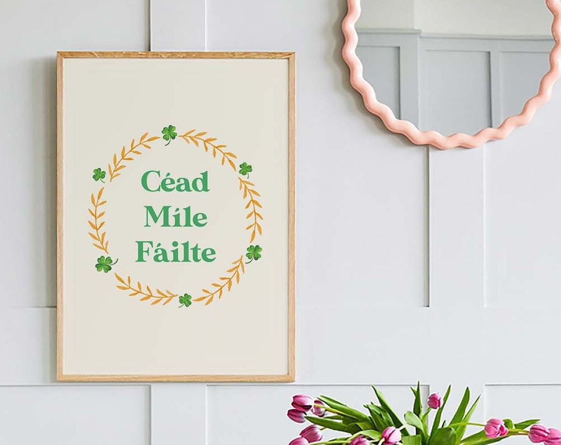 Cad Mle Filte Print Art Green St Patricks Day Print Cute Holiday Wall Decorations Irish Blessing Wall Art