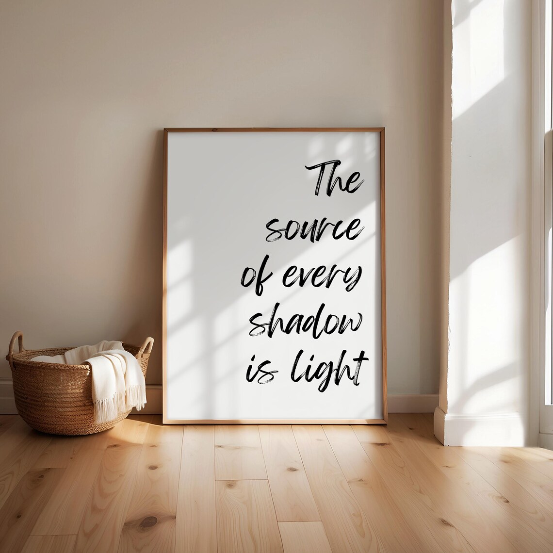 The Source of Every Shadow Is Light Brush Script Quote Poster - Image 5