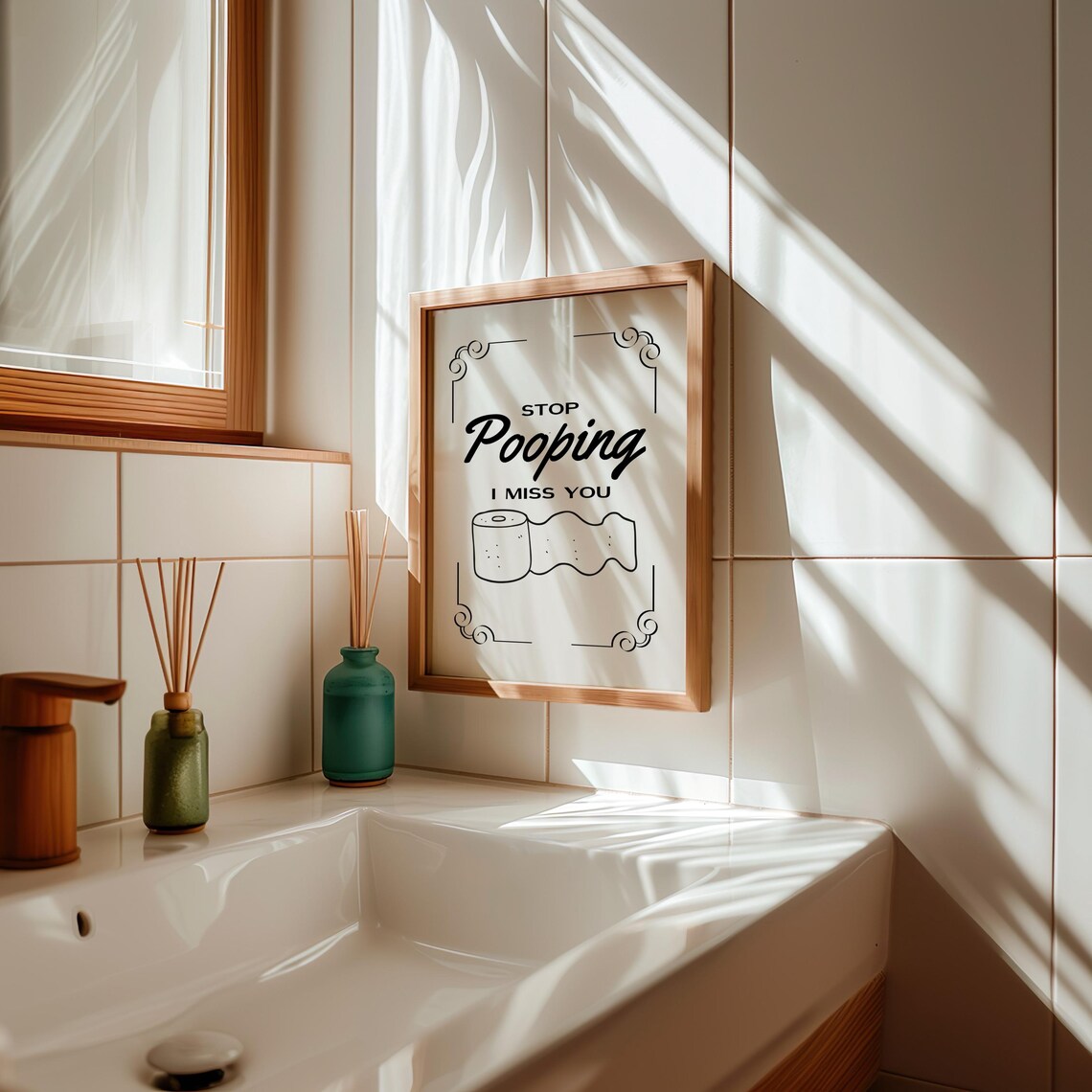 Stop Pooping I Miss You, Funny Bathroom Poster - Image 2