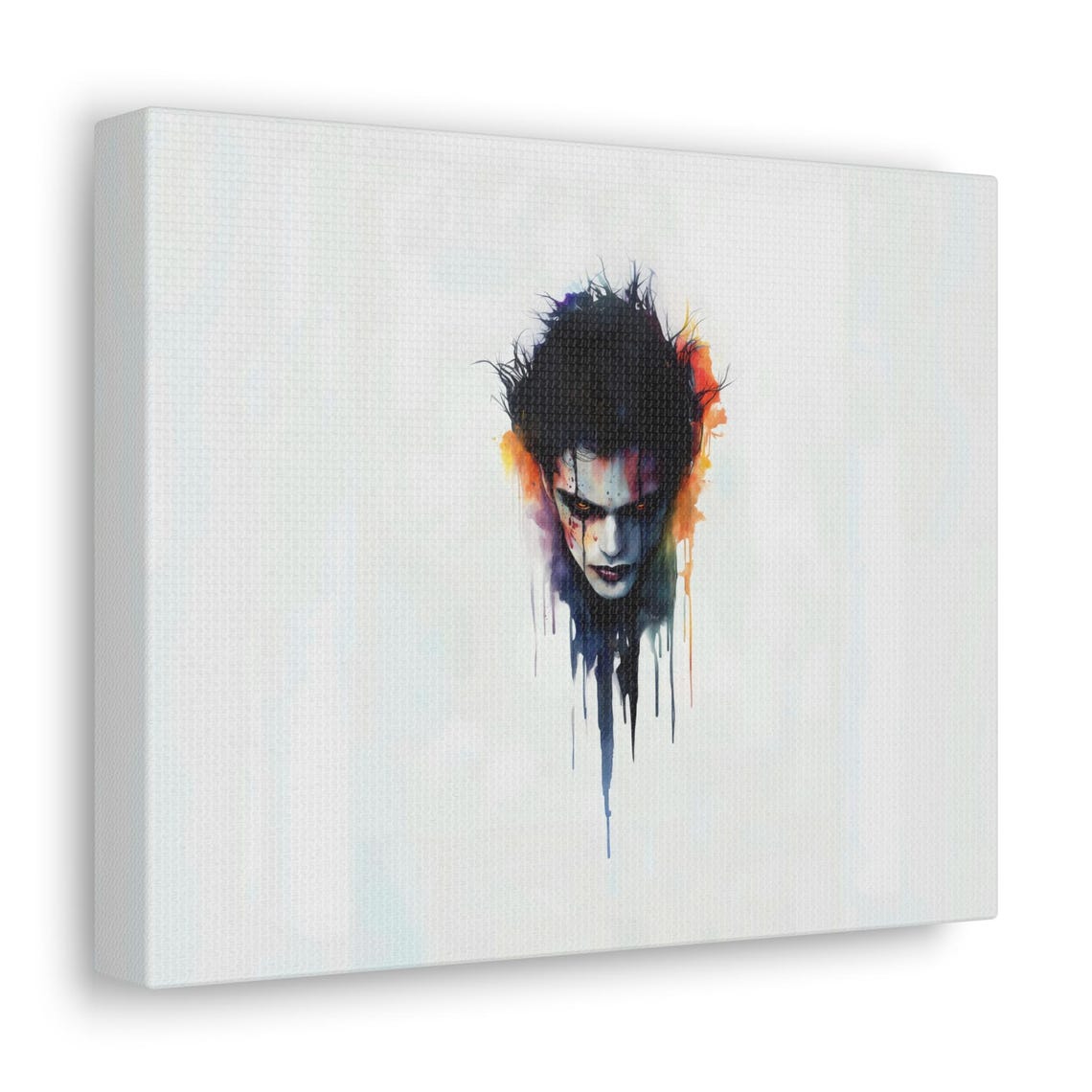 Melting Dark Villain Face Watercolor Gothic Horror Night Poster - Image 3