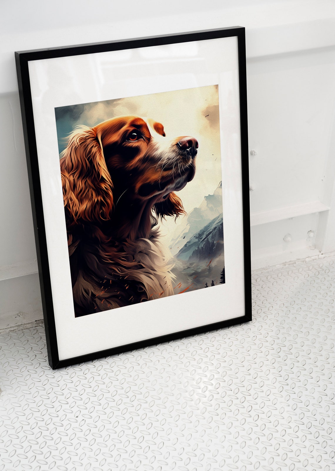 Spaniel Oil Painting Art Print