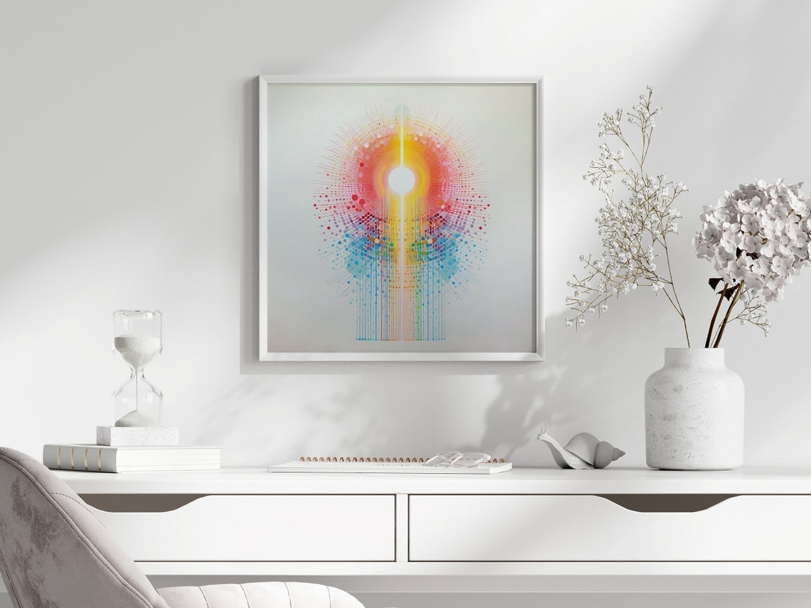 Sun Rainbow Rays Uplifting Abstract Artwork Illustration Colorful Modern Pop Art Vibrant Wall Decor Print - Image 3