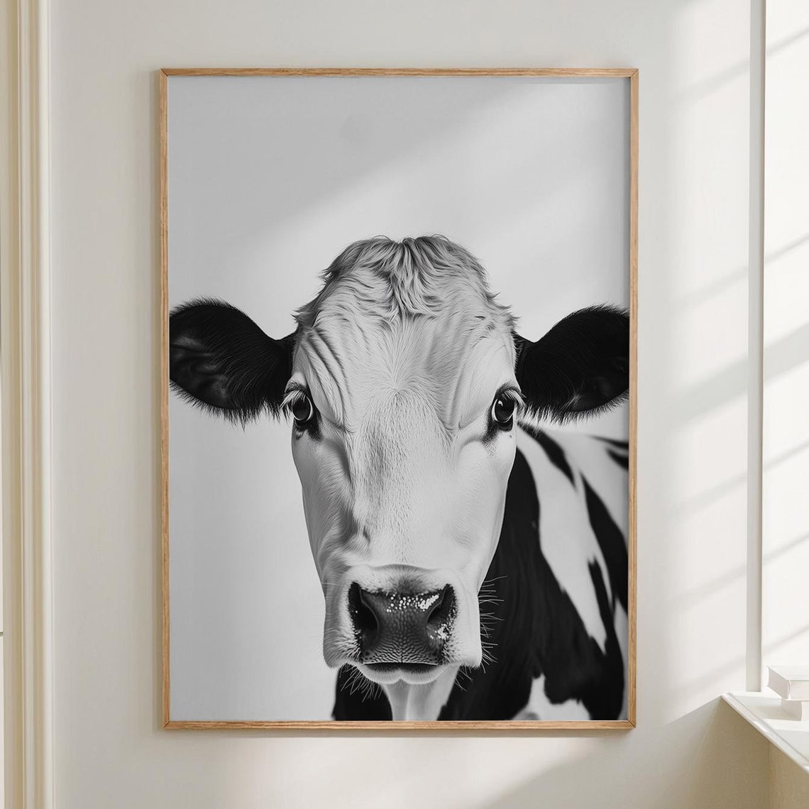 Cow Fashion Magazine Inspired Poster Animal Portrait Photography Print Funny Bathroom Decor Large Wall Art 2762