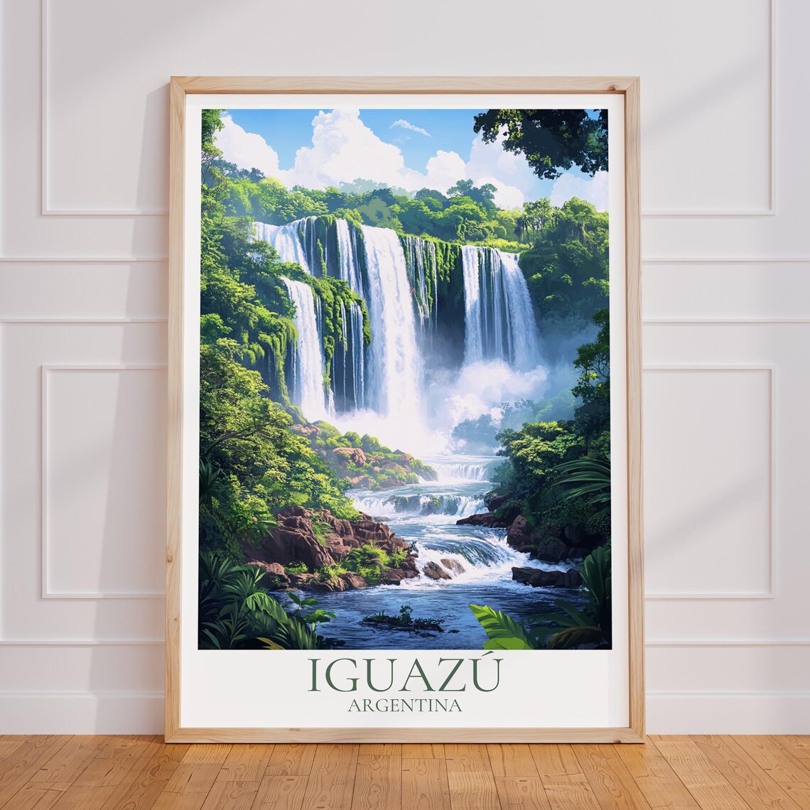Iguaz Travel Poster Argentina Wall Art Print Vintage Gift