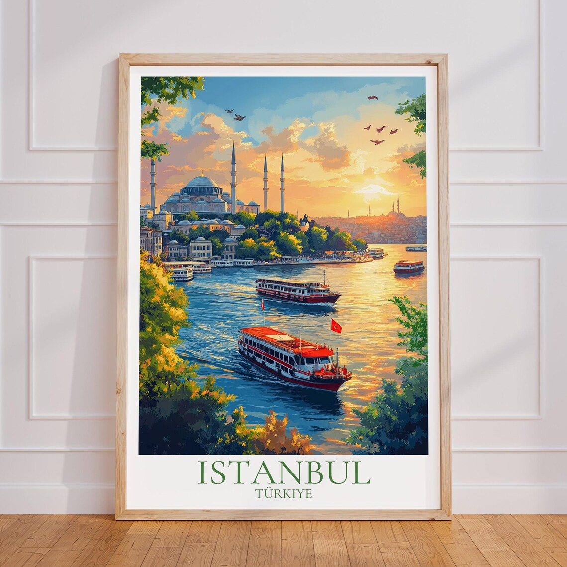 Istanbul Vintage Travel Poster Art Print