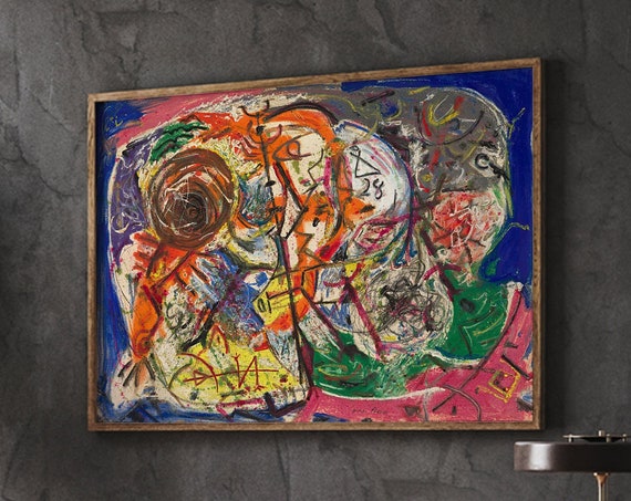 Pollock Convergence Abstract Art Print Modern Wall Decor Jackson Style Instant
