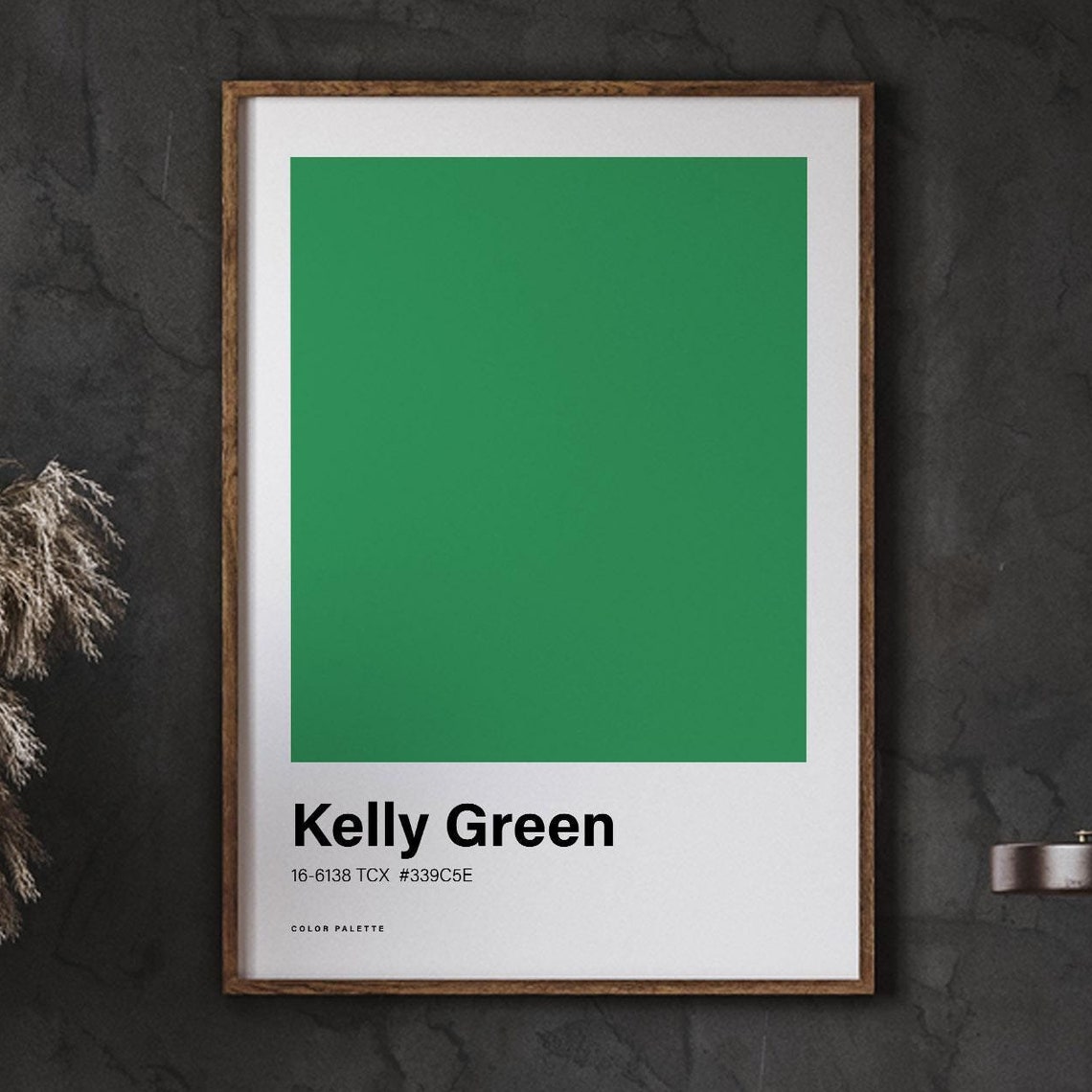 Kelly Green 16-6138 TCX Color Palette Minimalist Modern Wall Art