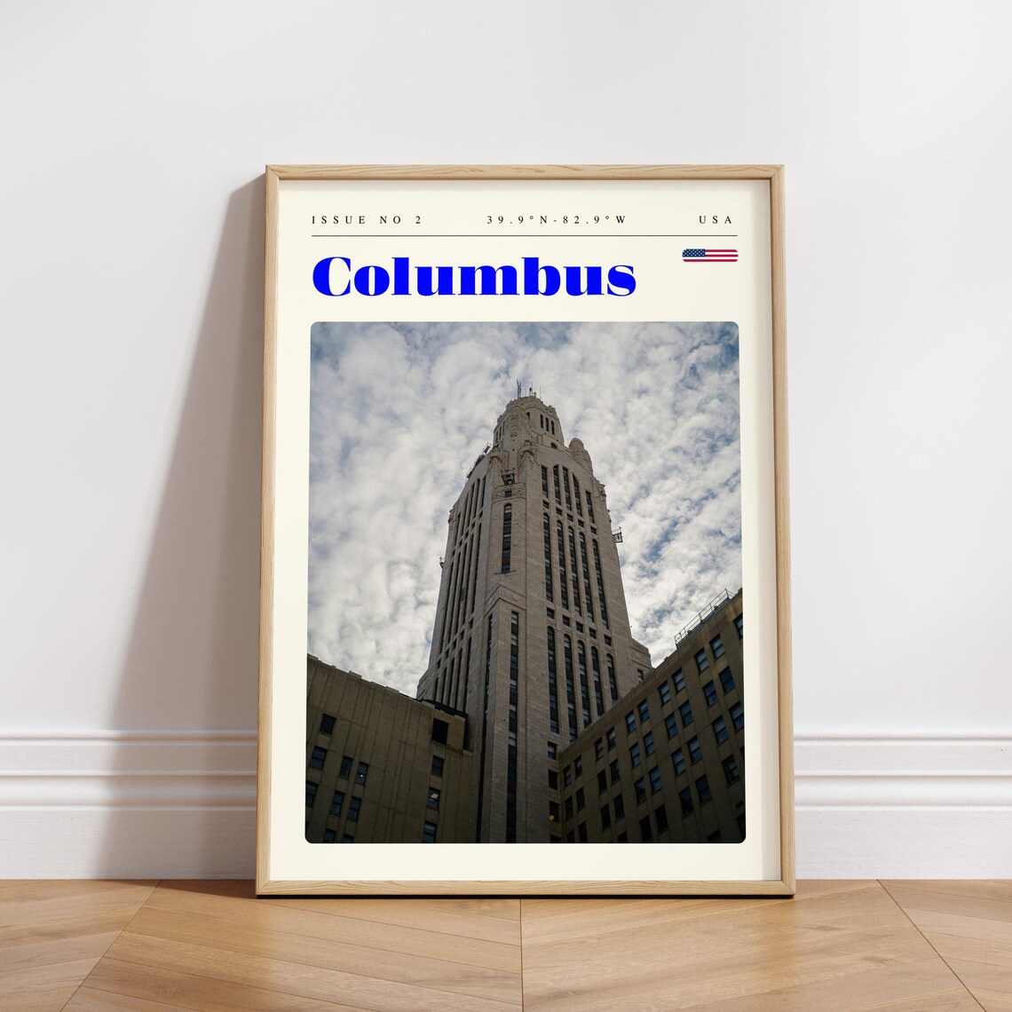 Columbus Ohio Art Deco Skyscraper Looking Up Photo Travel Poster - Image 3
