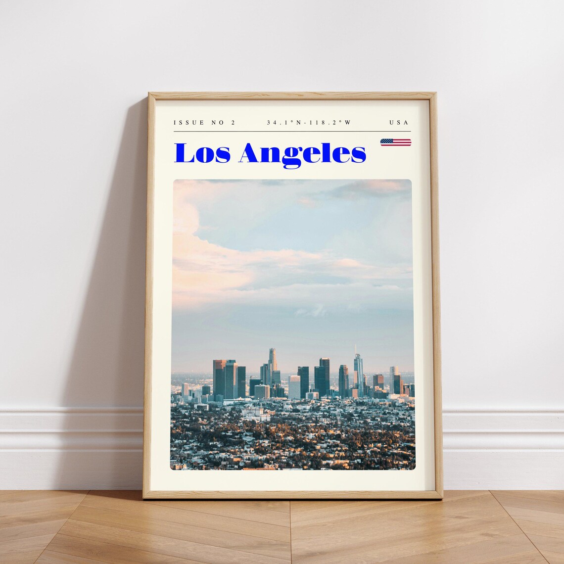 Los Angeles California Downtown Skyline Panorama Travel Wall Art - Image 3