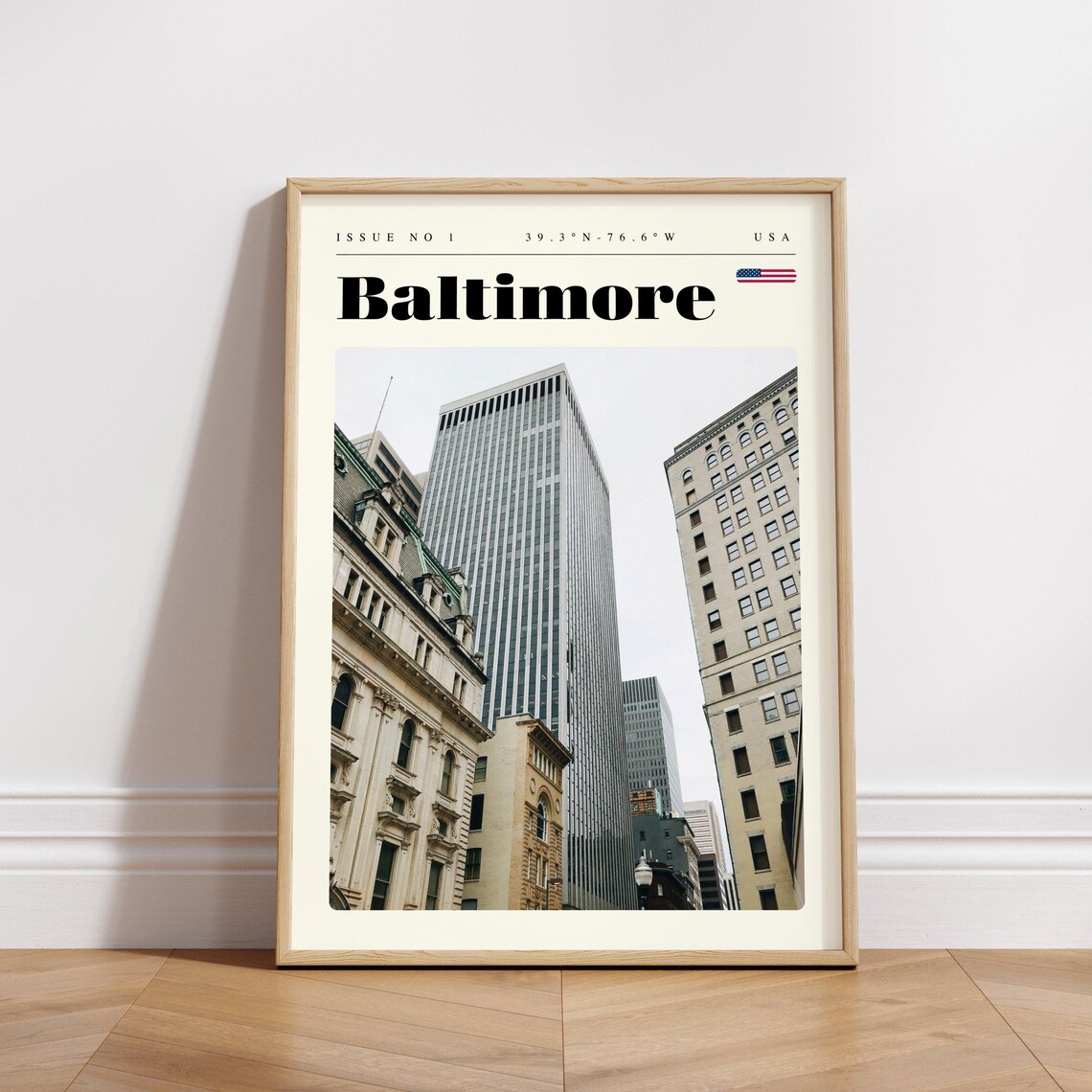 Baltimore Maryland Downtown Skyscraper Towers Vintage Travel Poster - Image 3