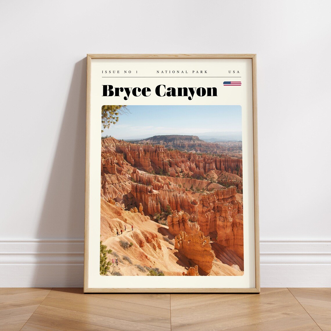 Bryce Canyon Utah Amphitheater Hoodoo Trail Hikers Travel Poster - Image 3