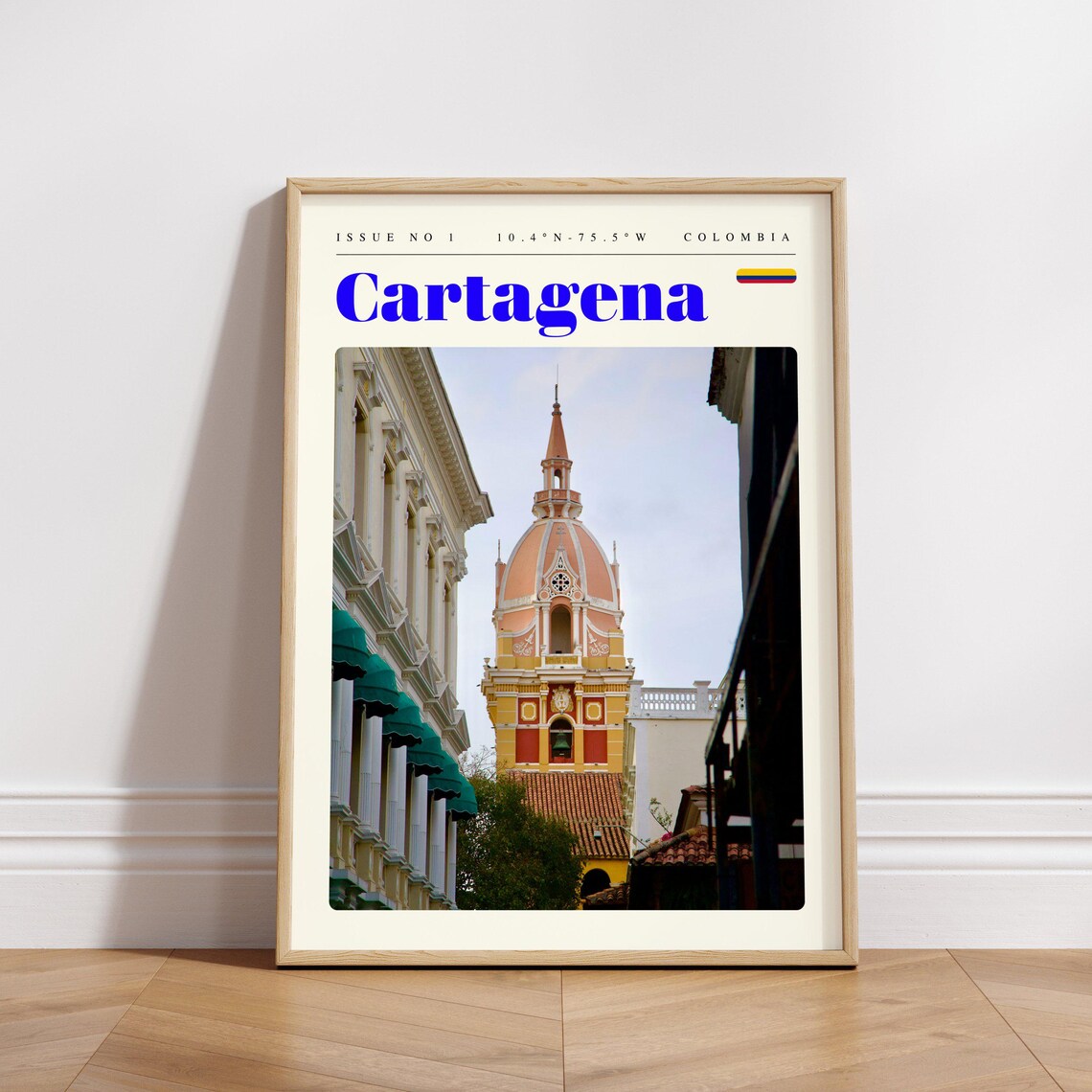 Cartagena Colombia Old Town Colonial Cathedral Bell Tower Poster - Image 3