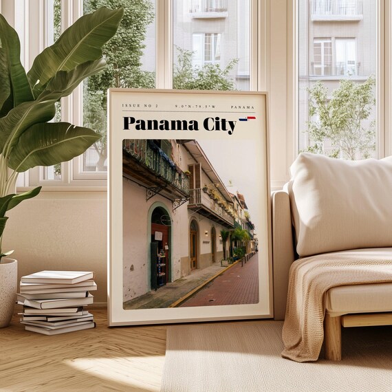 Panama City Colonial Street Balconies Old Town Travel Poster