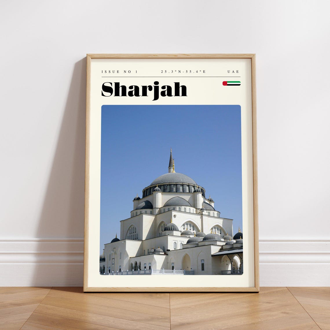 Sharjah UAE Grand Mosque Domes Islamic Architecture Travel Poster - Image 3