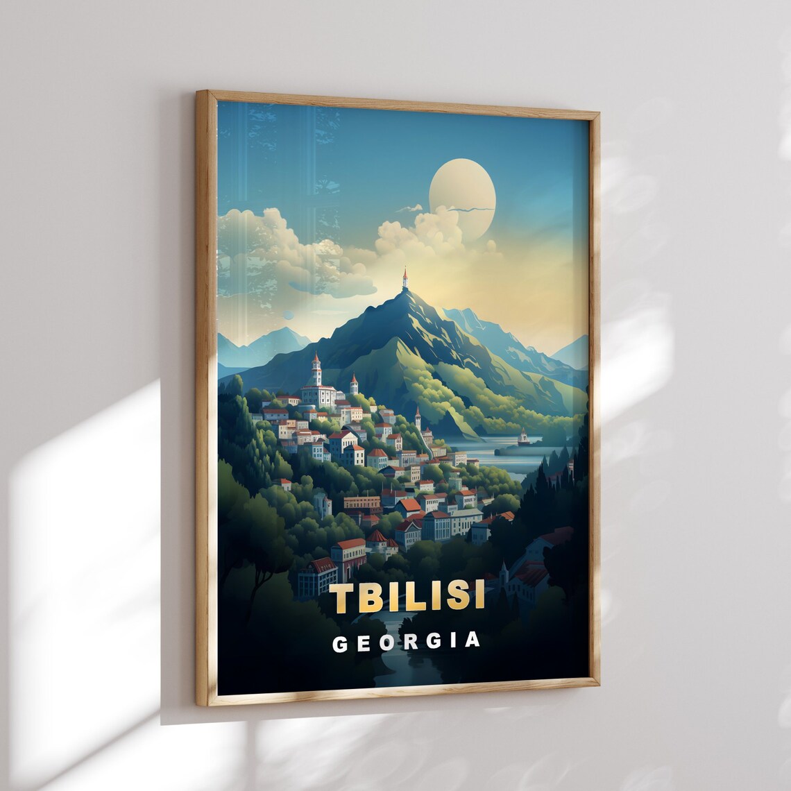 Tbilisi Georgia Mountain Old Town Churches Vintage Travel Poster - Image 2
