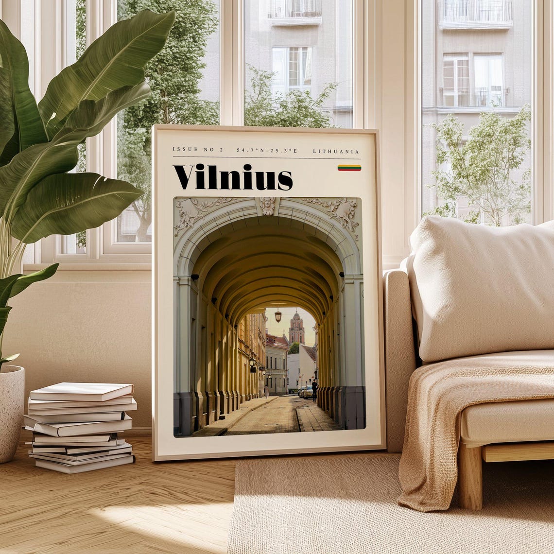 Vilnius Lithuania Old Town Arched Passageway Street Travel Poster