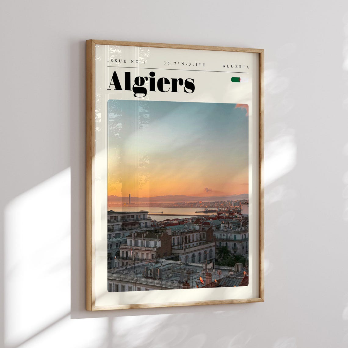 Algiers Sunset Over the Bay Algeria Issue 1 Retro Travel Poster - Image 2