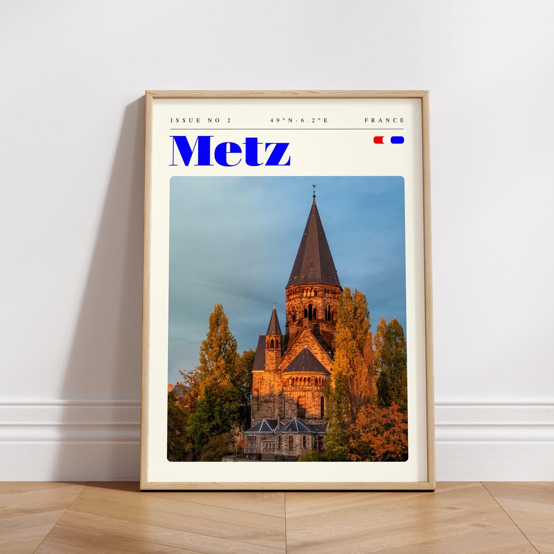 Metz France Temple Neuf Church Sunset Golden Hour Photo Travel Poster - Image 3