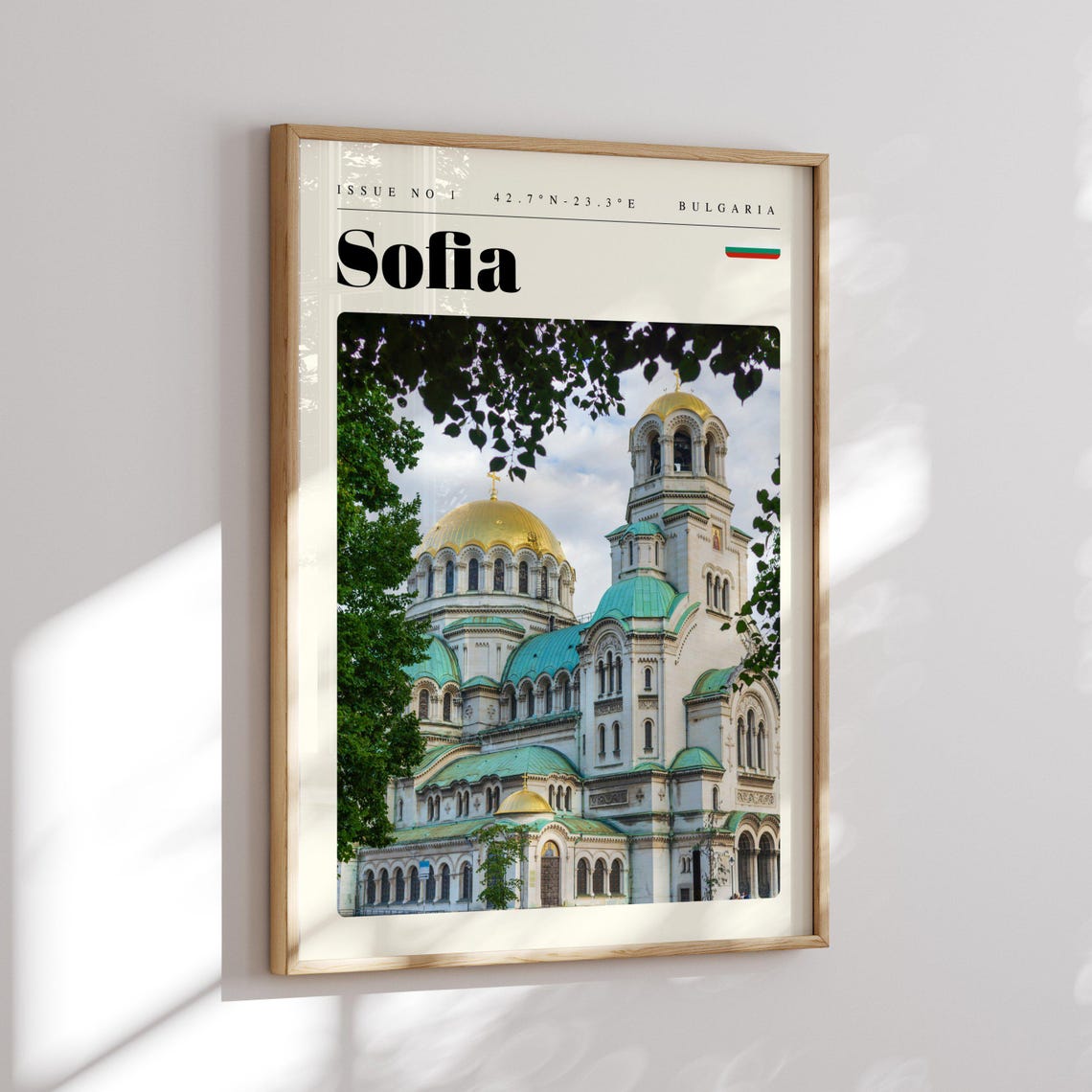 Sofia Bulgaria Vintage Travel Poster With Alexander Nevsky Domes - Image 2