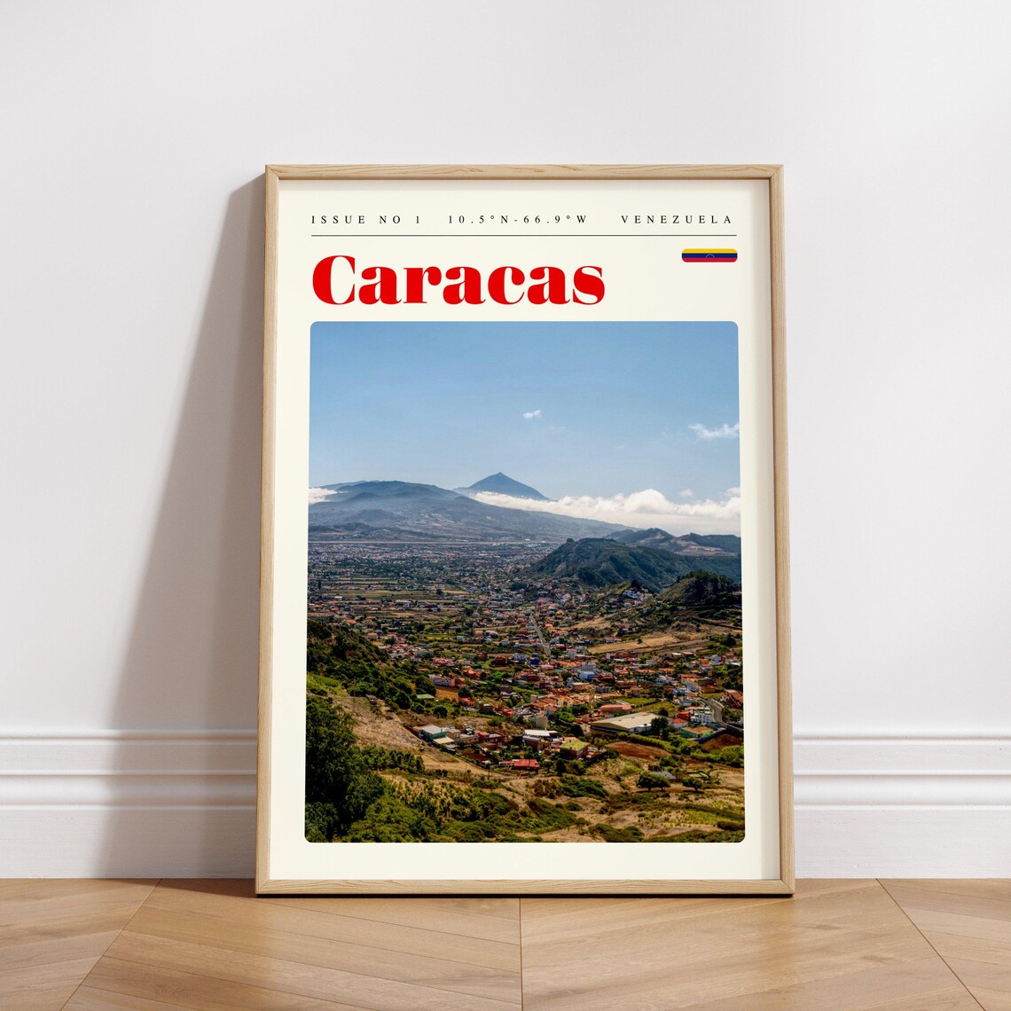 Caracas Venezuela Lush Mountain Valley Cityscape Scenic Poster - Image 3