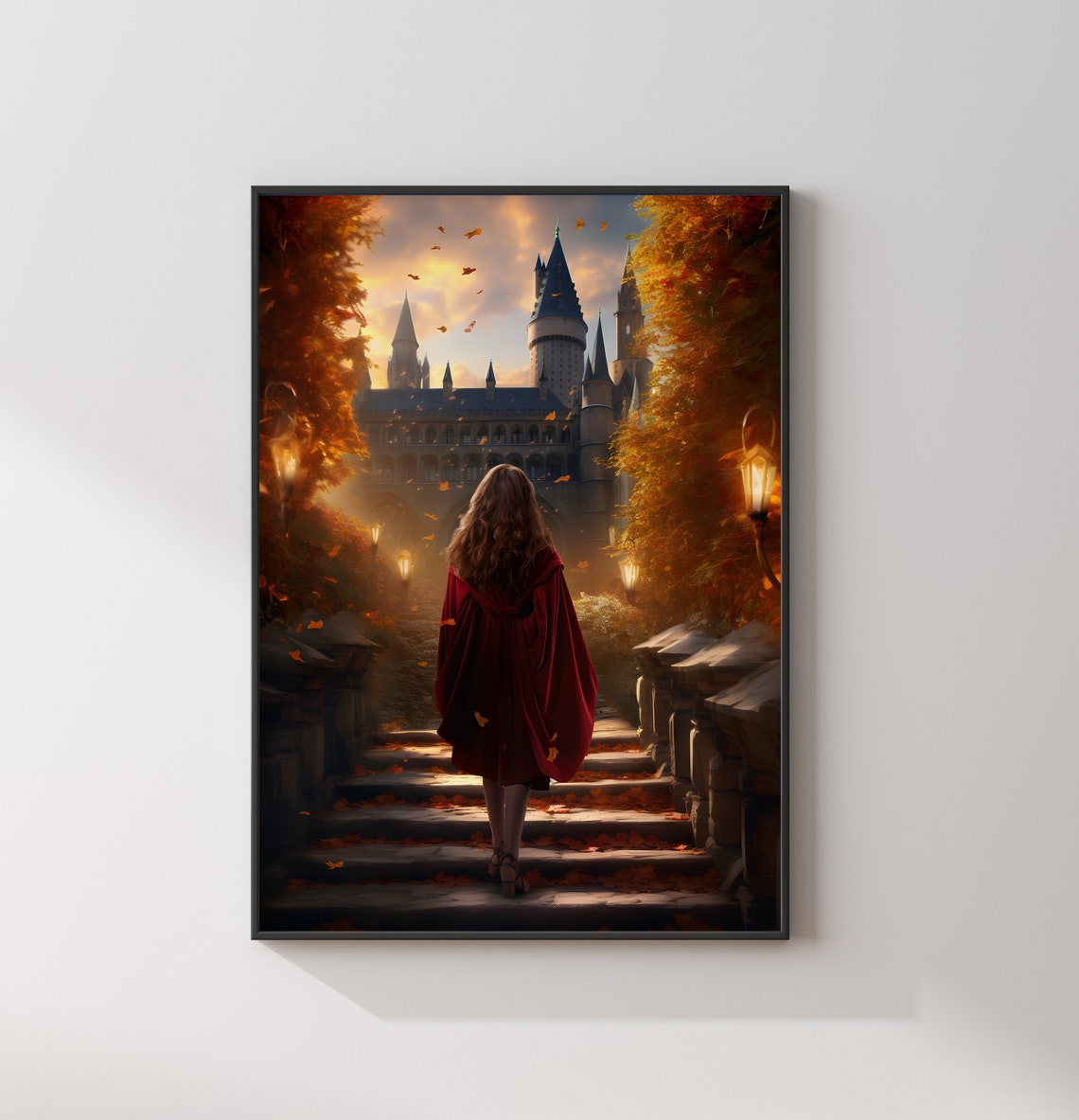 Brave House Girl Walking Wizard Poster Gallery Wall Print Art Potter Art Magical School - Image 2