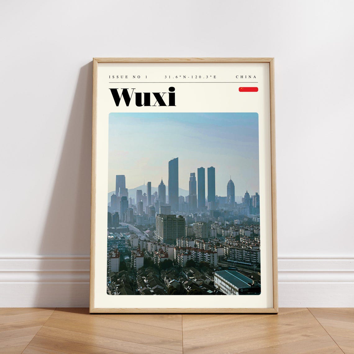 Wuxi China Modern Skyline At Dusk Skyscrapers Photography Poster - Image 3
