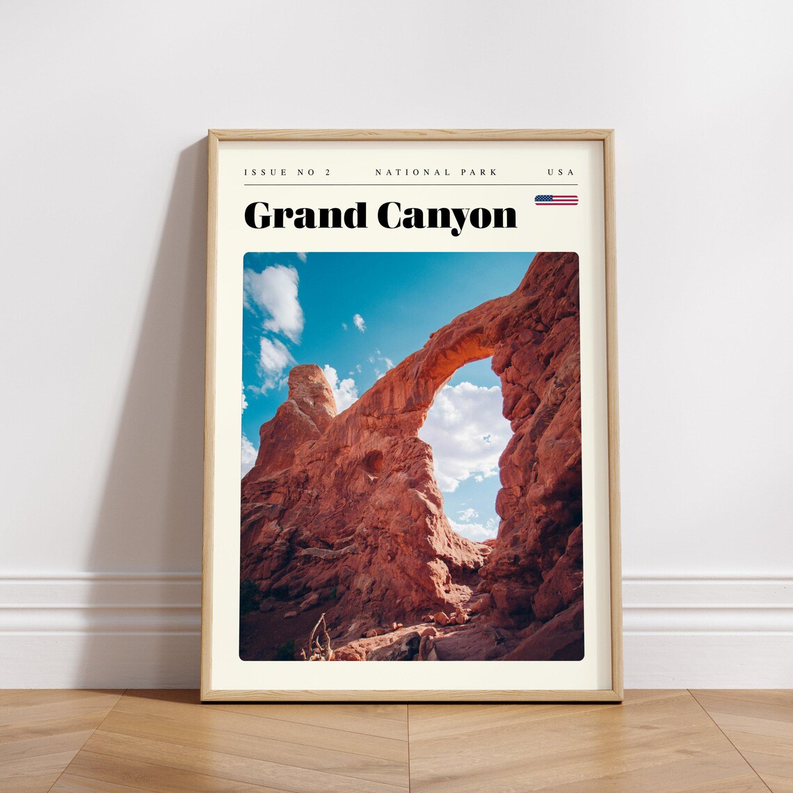 Grand Canyon Red Sandstone Arch Blue Sky Desert Travel Poster - Image 3