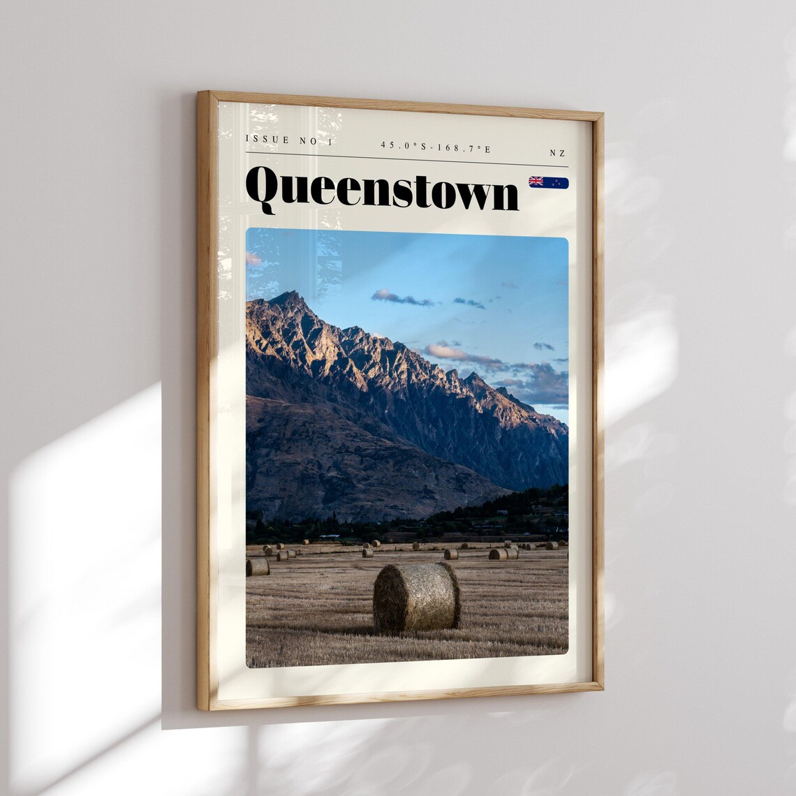 Queenstown New Zealand Remarkables Mountain Field Modern Travel Poster - Image 2