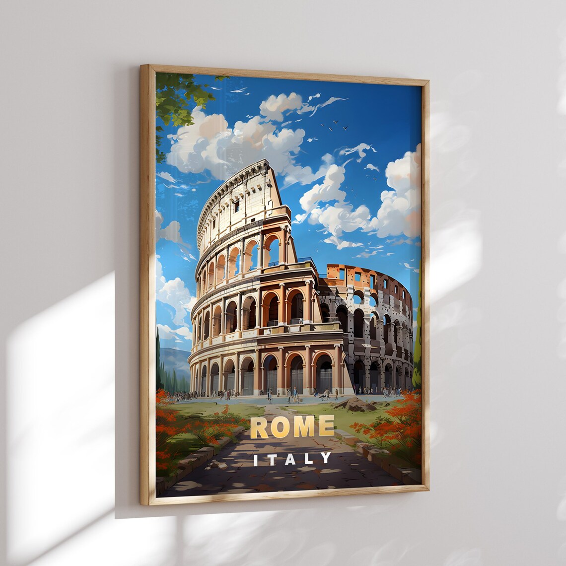 Rome Italy Colosseum Ancient Amphitheater Vintage Travel Poster - Image 2