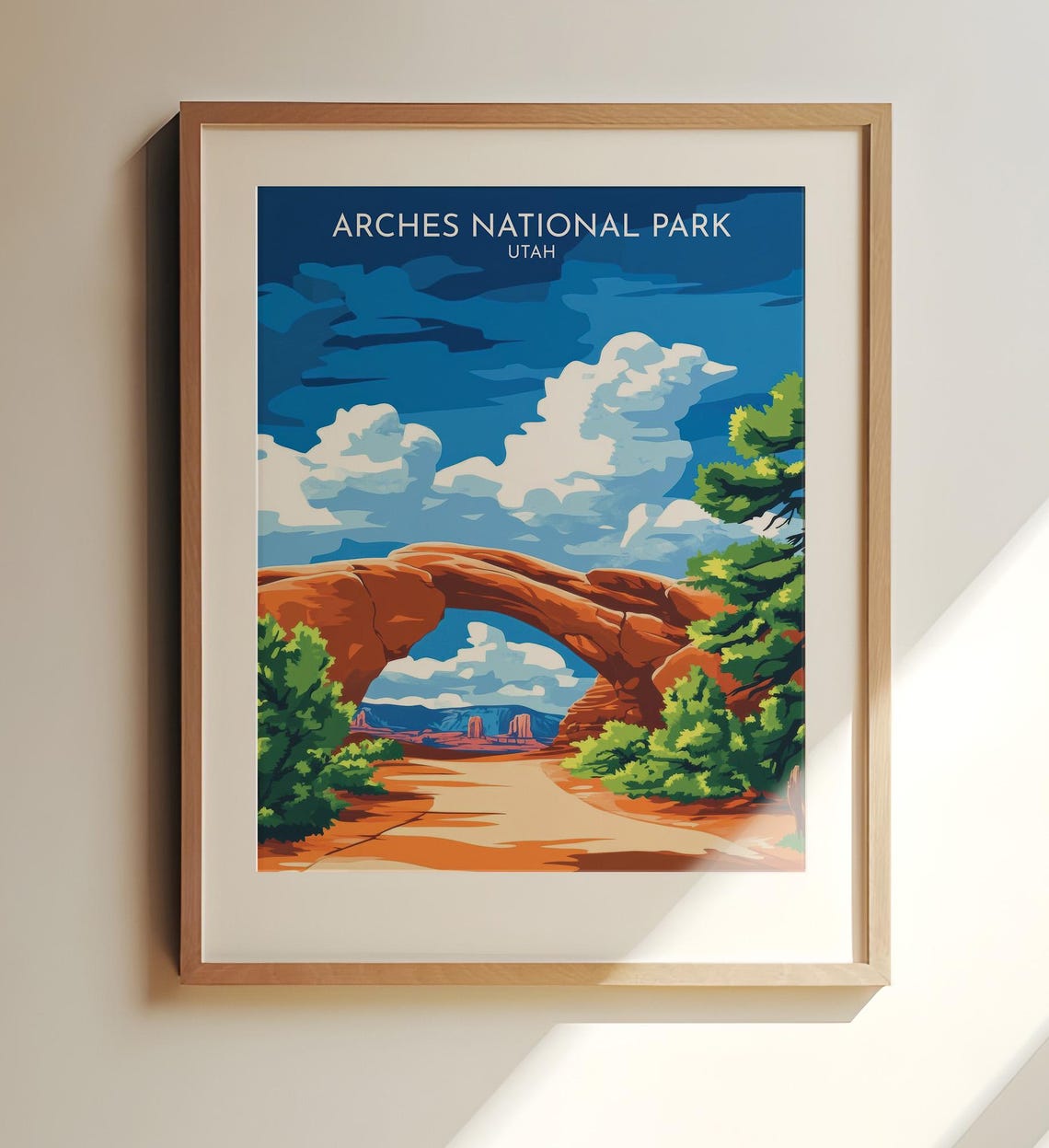 Arches National Park Utah Red Desert Arch Vintage Travel Poster