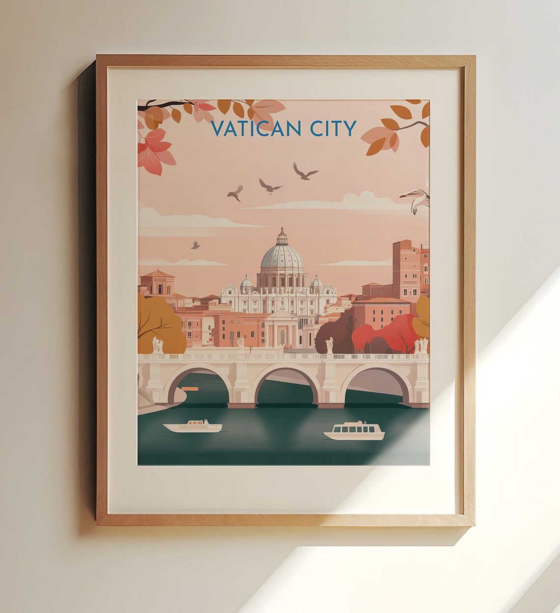 Vatican City St Peters Basilica Pastel Rome Travel Art Poster