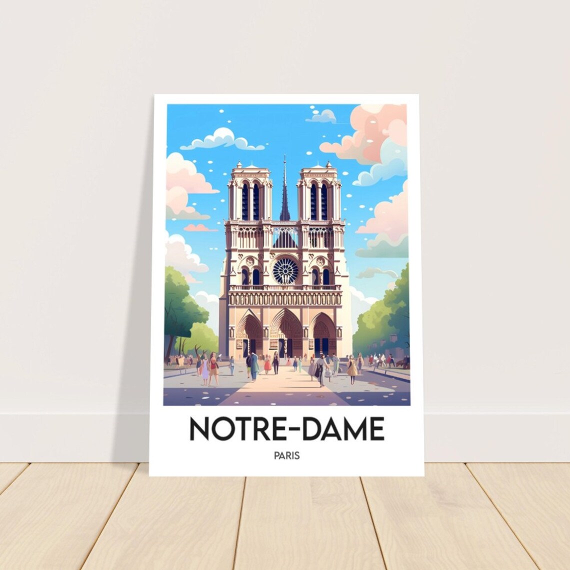 Notre-Dame Cathedral Rose Window Paris France Travel Poster Art - Image 2